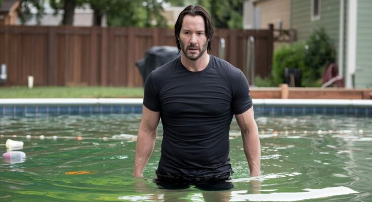 Keanu Reeves Catches Intruders in His Pool