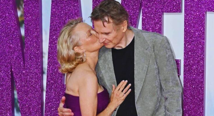 Pamela Anderson & Liam Neeson’s Kiss Stuns Naked Gun Premiere